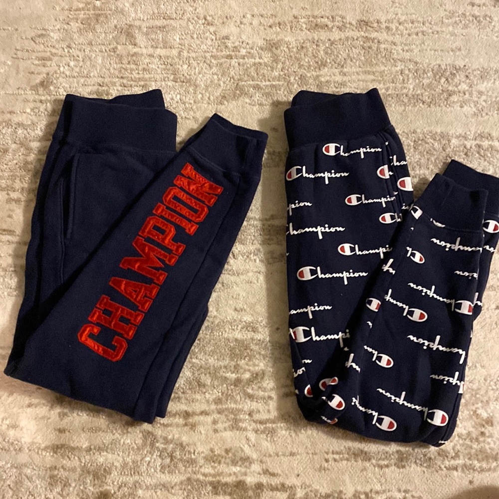 2 pairs navy blue champion joggers